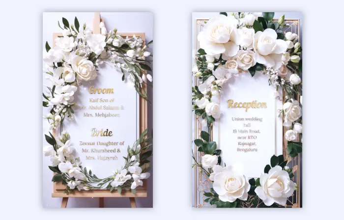 Animated Floral 3D Wedding Invitation Instagram Story